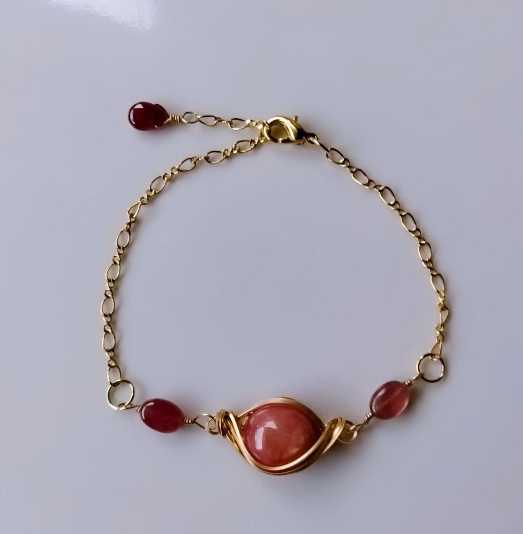 Kgf14 希少 宝石ルース スター ルビー・ルビー ブレスレット