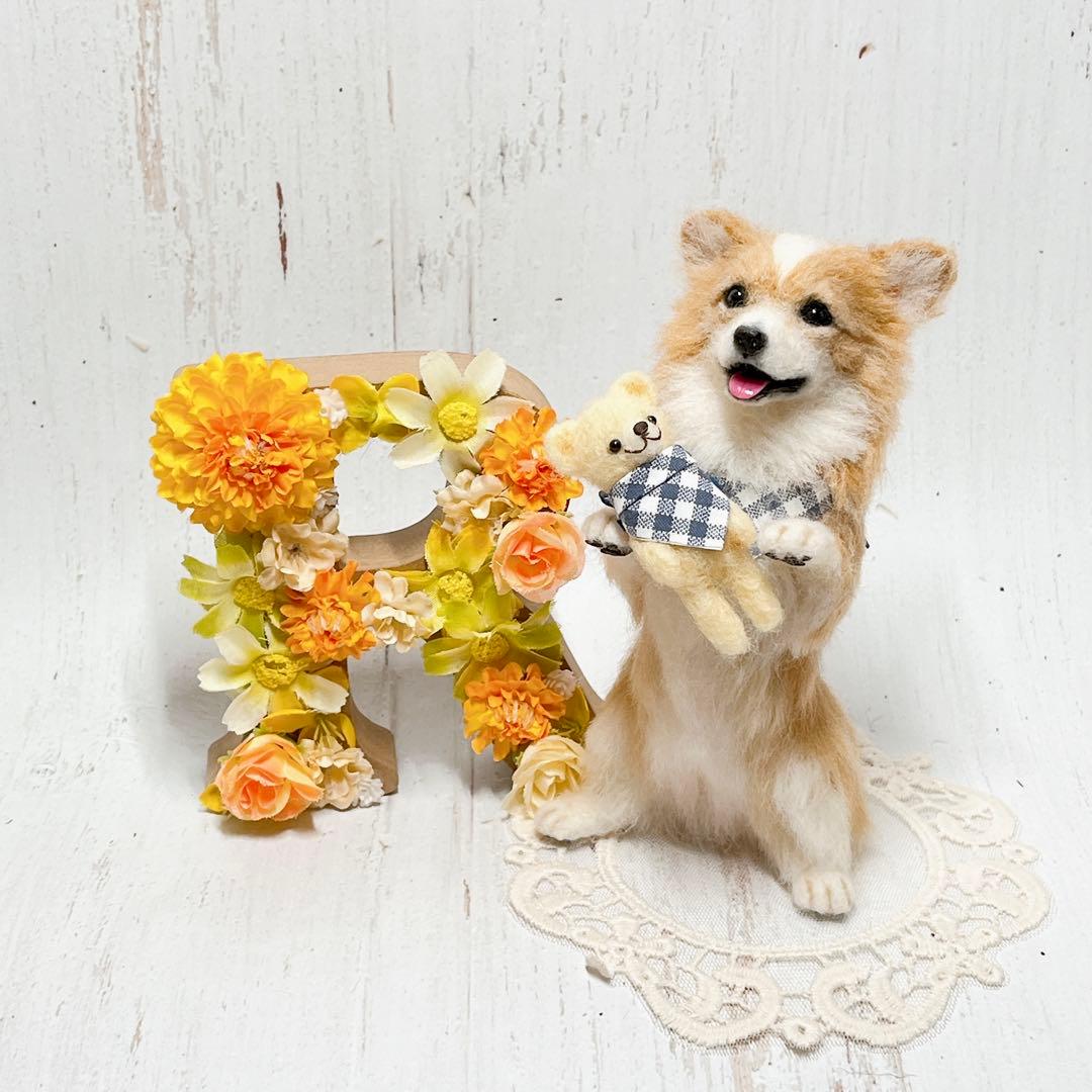 ame 羊毛フェルト 犬 コーギーちゃん