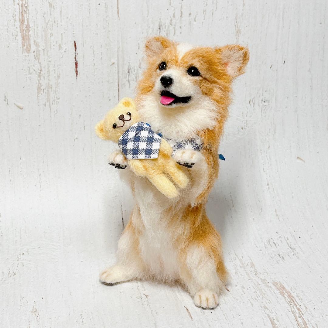 ame 羊毛フェルト 犬 コーギーちゃん
