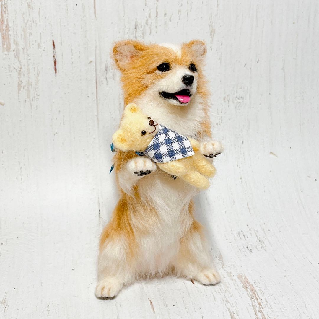 ame 羊毛フェルト 犬 コーギーちゃん