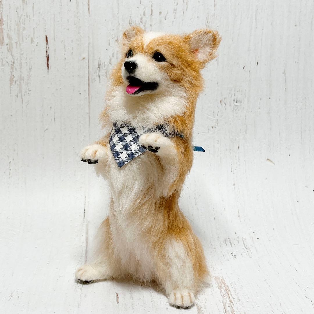 ame 羊毛フェルト 犬 コーギーちゃん