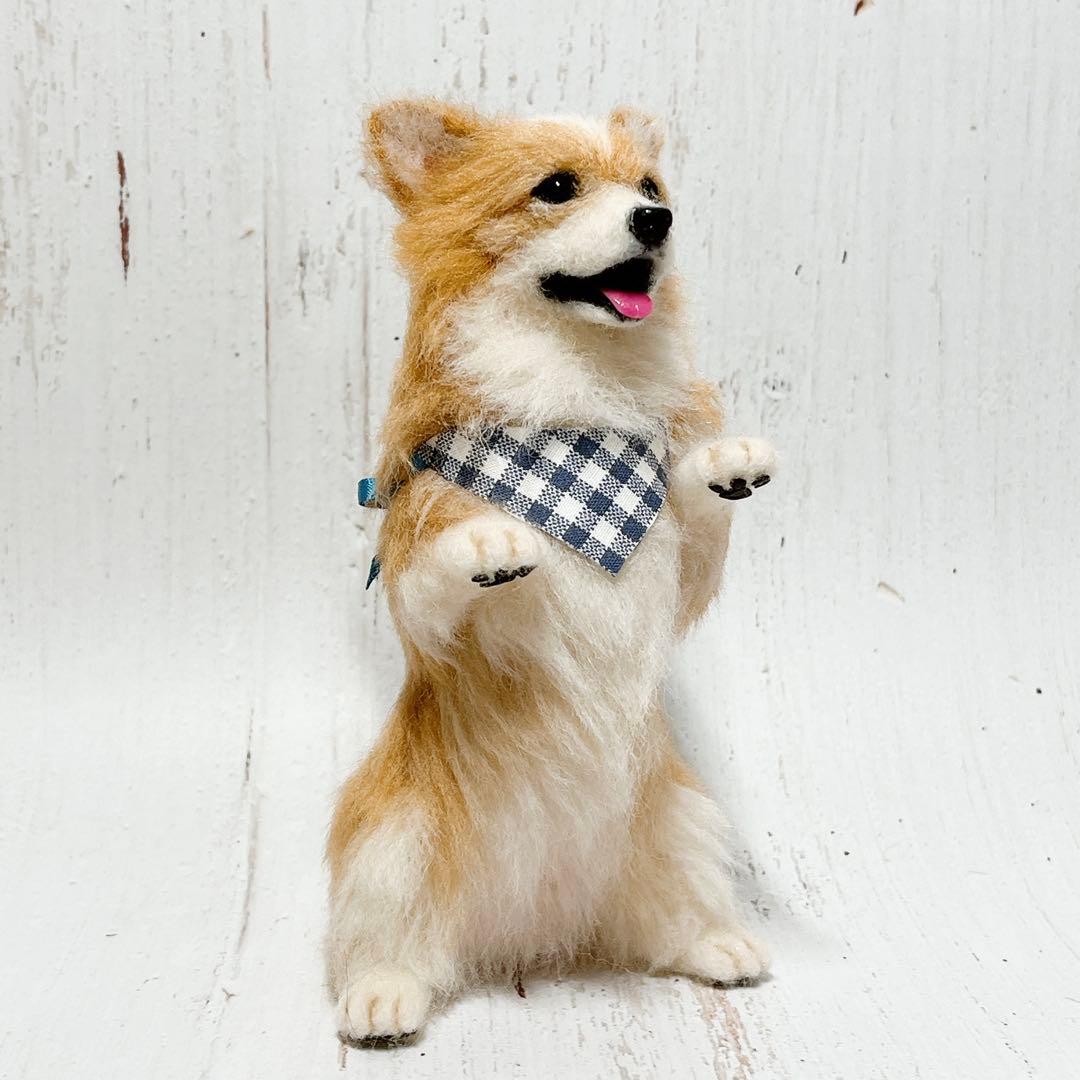 ame 羊毛フェルト 犬 コーギーちゃん