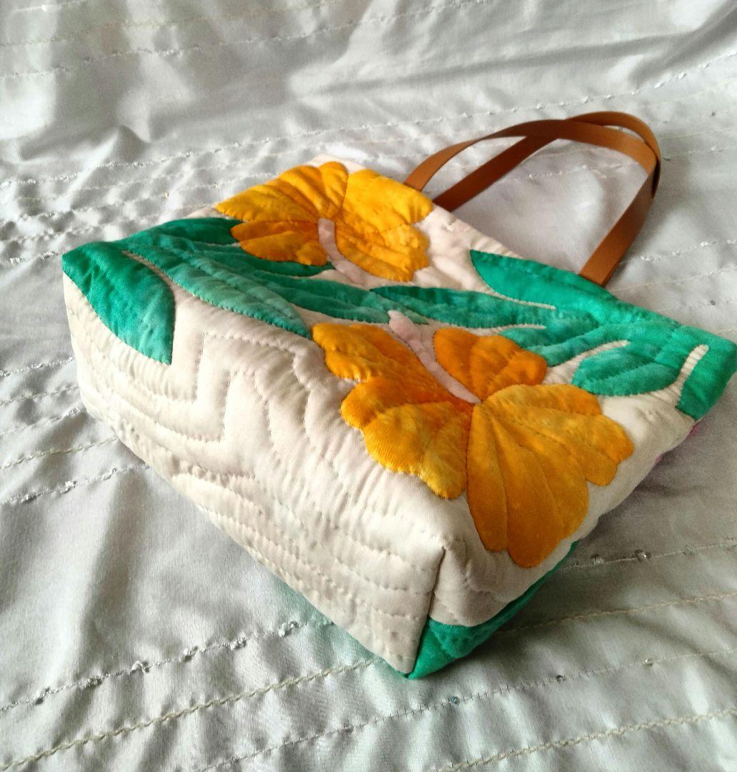 ☆280.ハワイアンキルト・バッグ・ハイビスカス＆モンステラ