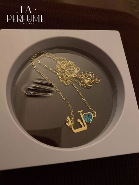 名入れ♡アラビア語✨ハート誕生石付き⭐︎カスタムネックレス✨イニシャル 手作り