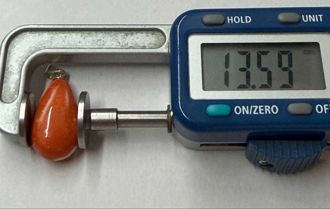 248天然珊瑚オレンジドロップ型ペンダント 約13.59mm シルバー