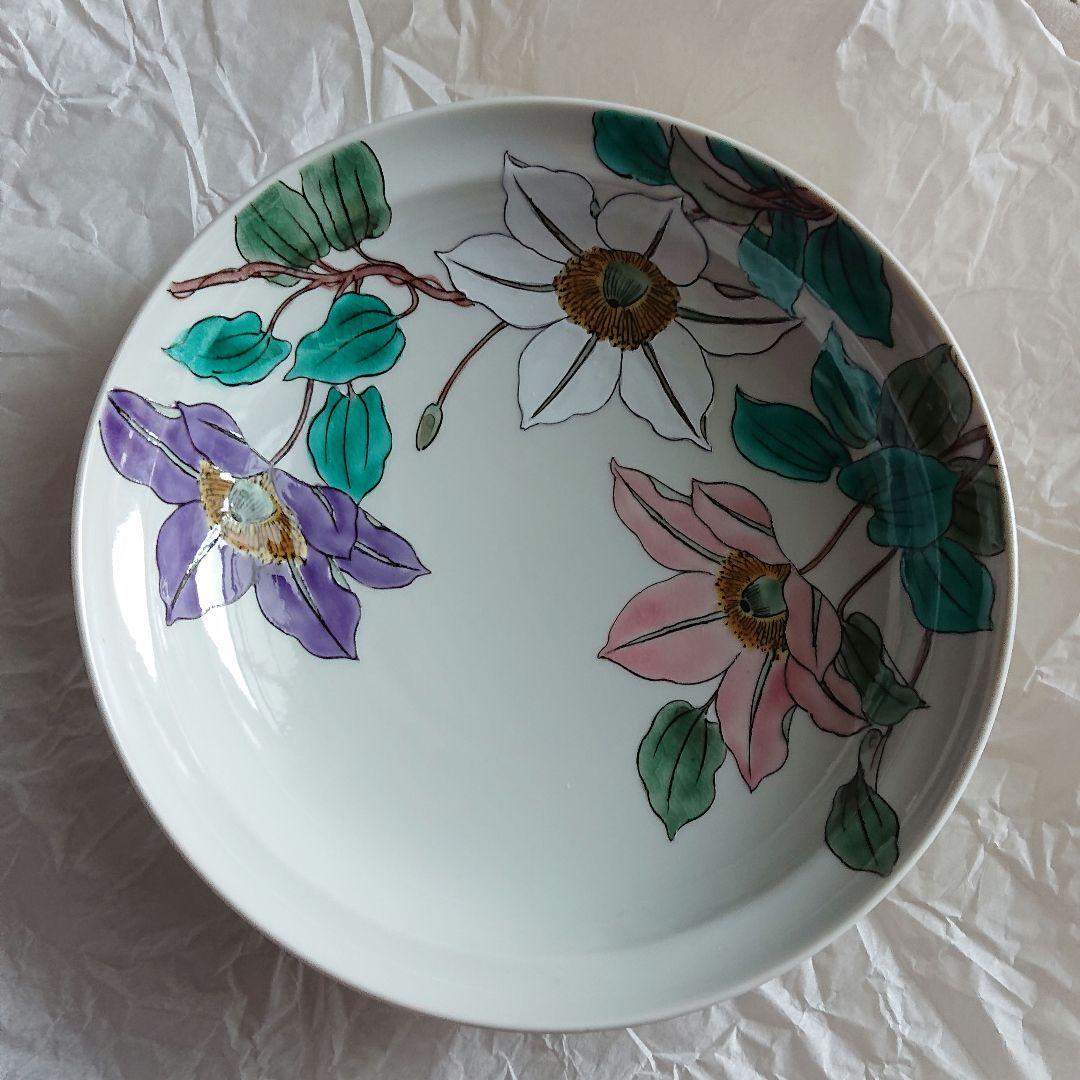 九谷焼 鉄仙花 盛鉢 穂光氏作　共箱入