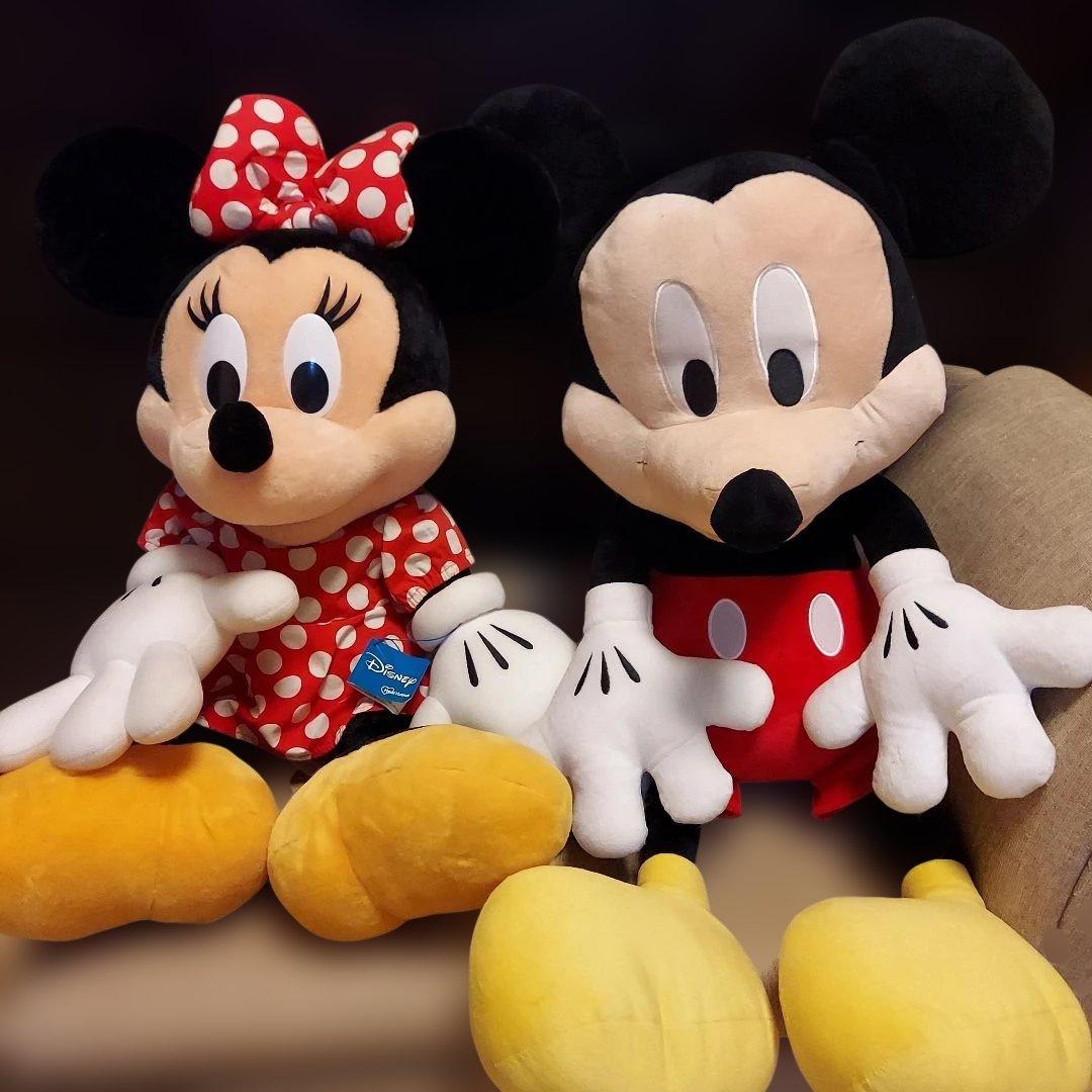Disney 特大 ぬいぐるみ ミッキー ミニー 　セット　20年前 希少　レア