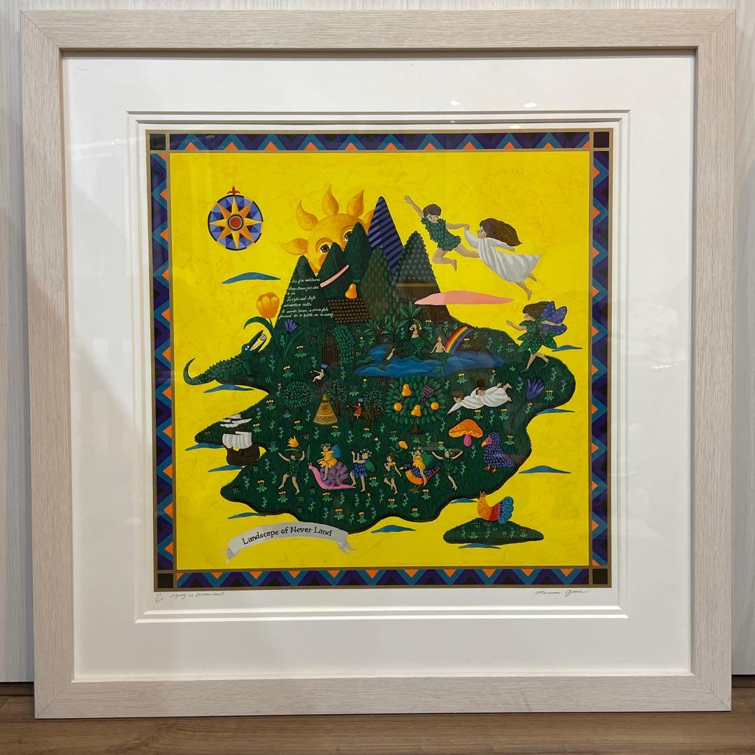 真作保証★大人気 ピーターパン★小澤摩純★大型シルクスクリーン 65×65cm