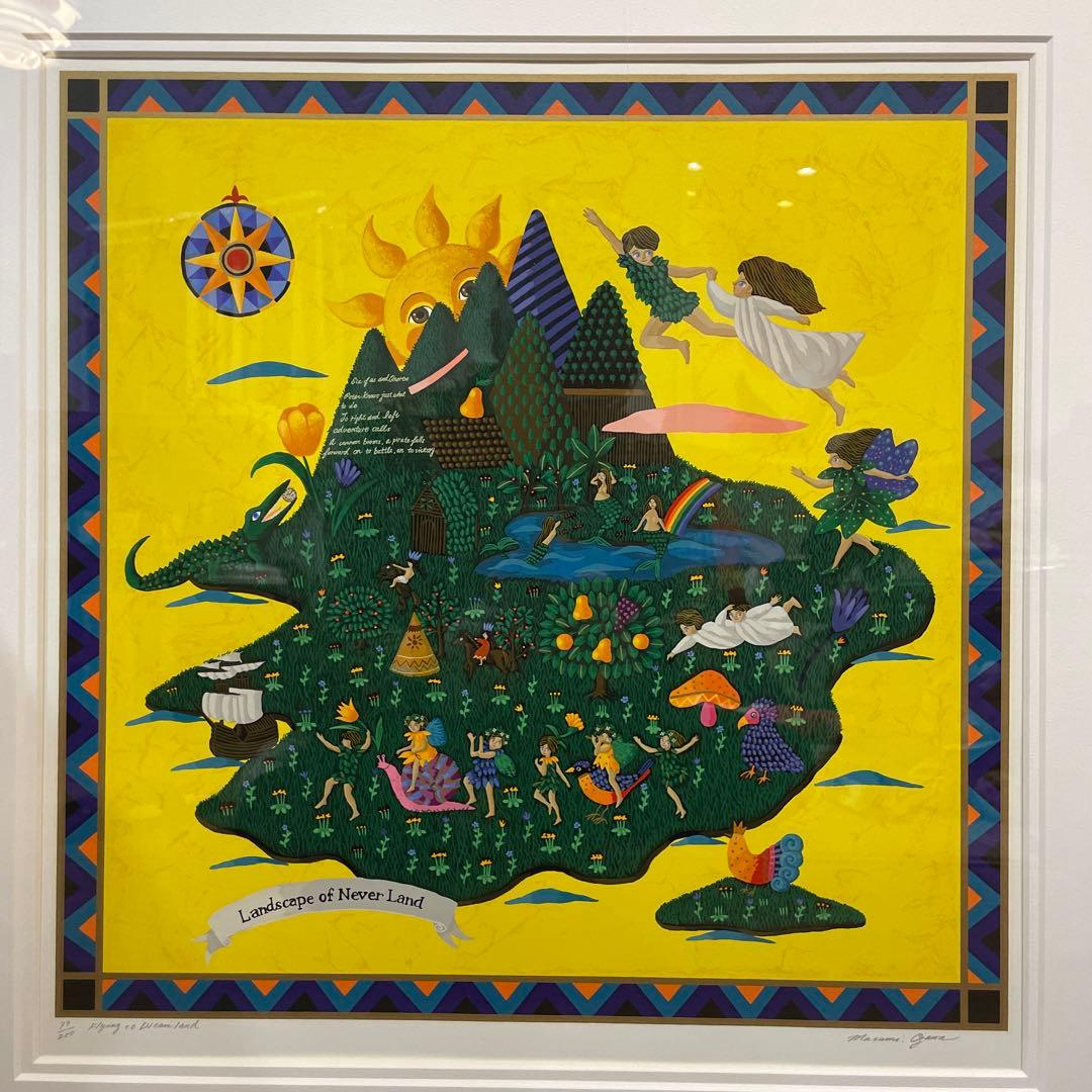 真作保証★大人気 ピーターパン★小澤摩純★大型シルクスクリーン 65×65cm