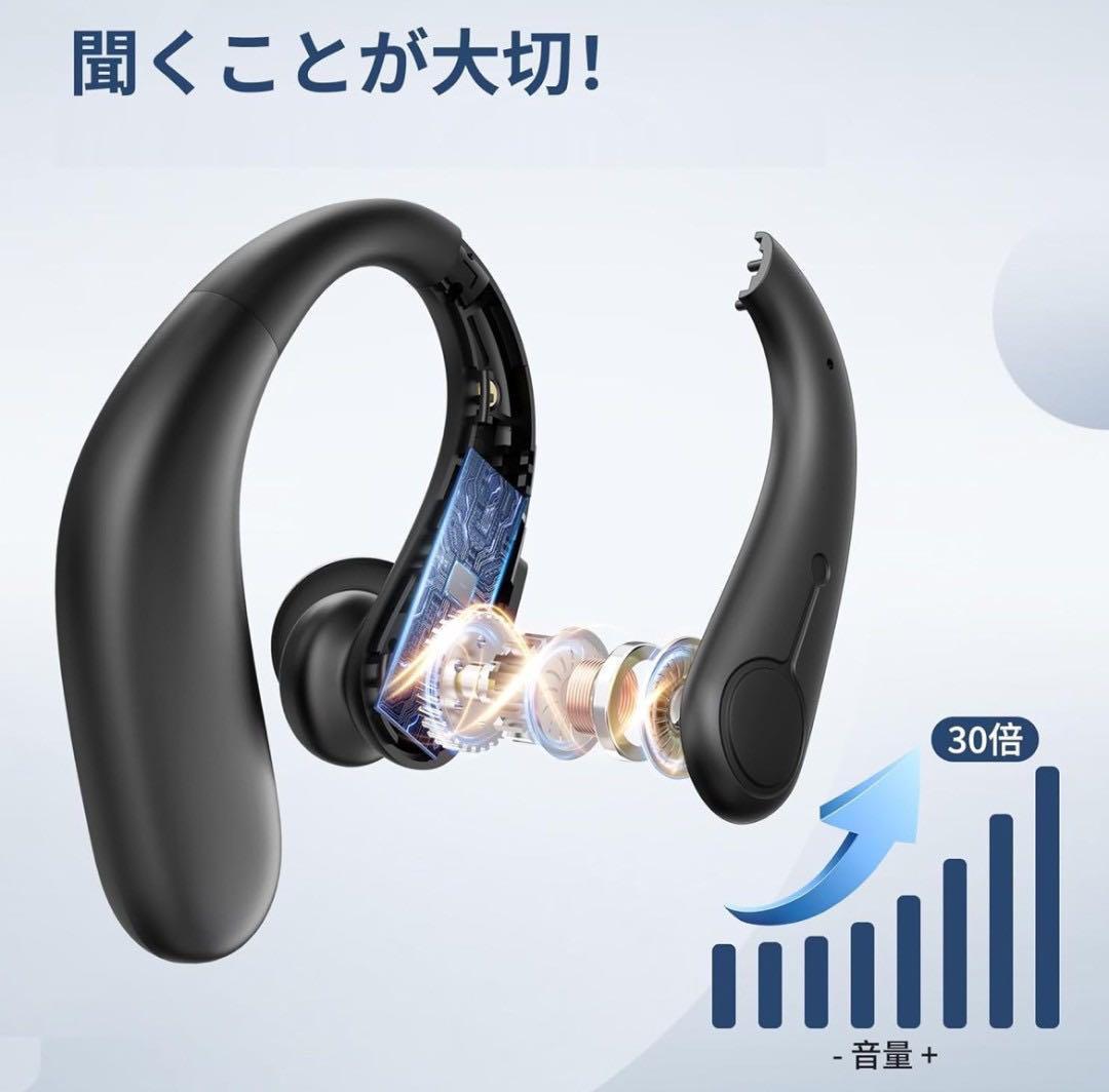 集音器 両耳/片耳対応 充電式 ワイヤレス 耳掛け式集音器 小型 軽量
