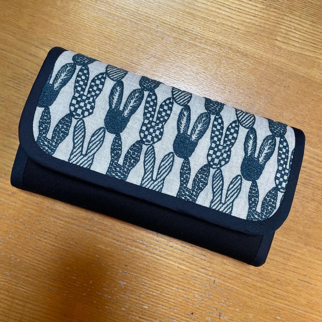 長財布　やりくり財布　ハンドメイド　ミナペルホネン