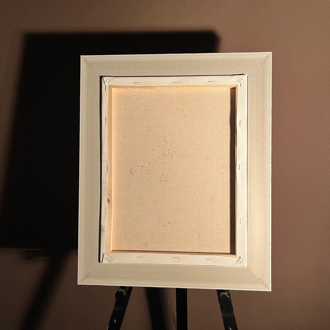 手書き油絵 パリの風景 エッフェル塔 額付 肉筆絵画 インテリア 油彩画