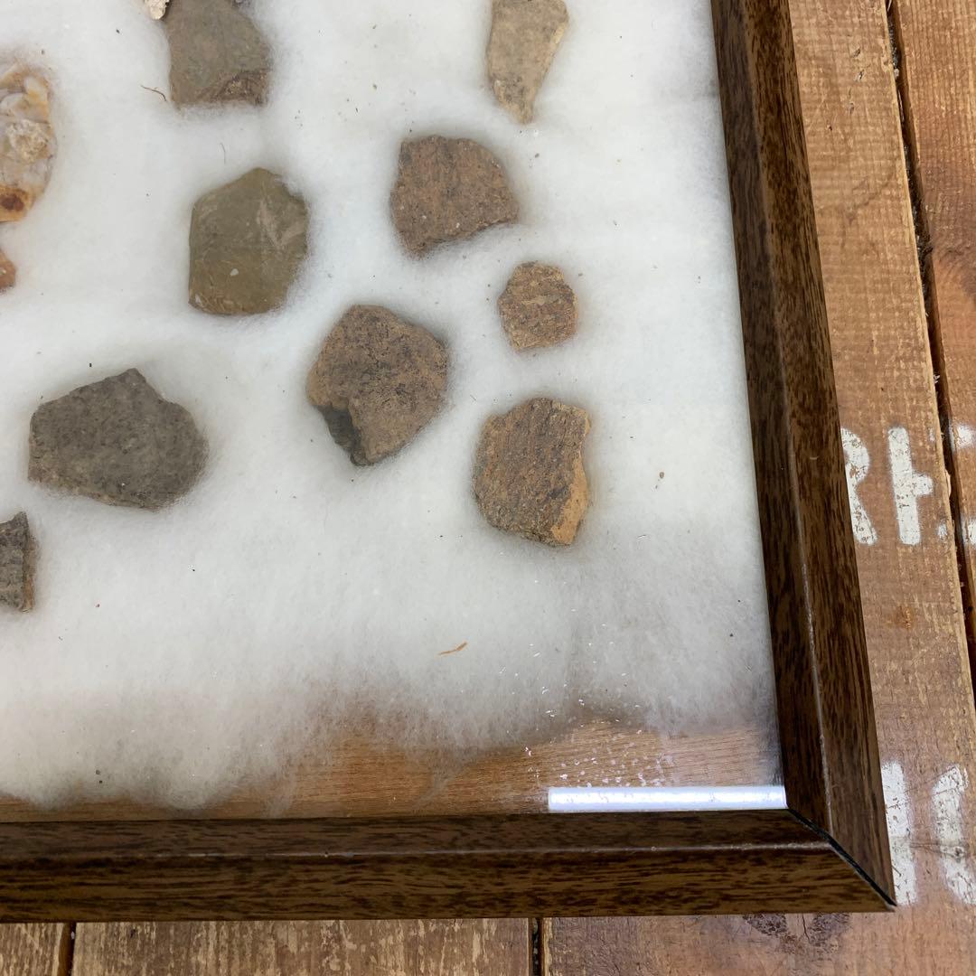 【歴史遺産】縄文・弥生時代 土器片 石器 矢尻 多数セット 額装品 コレクション