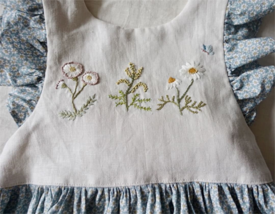 刺繍図案2  ハンドメイド　ミナペルホネン   チェックアンドストライプ
