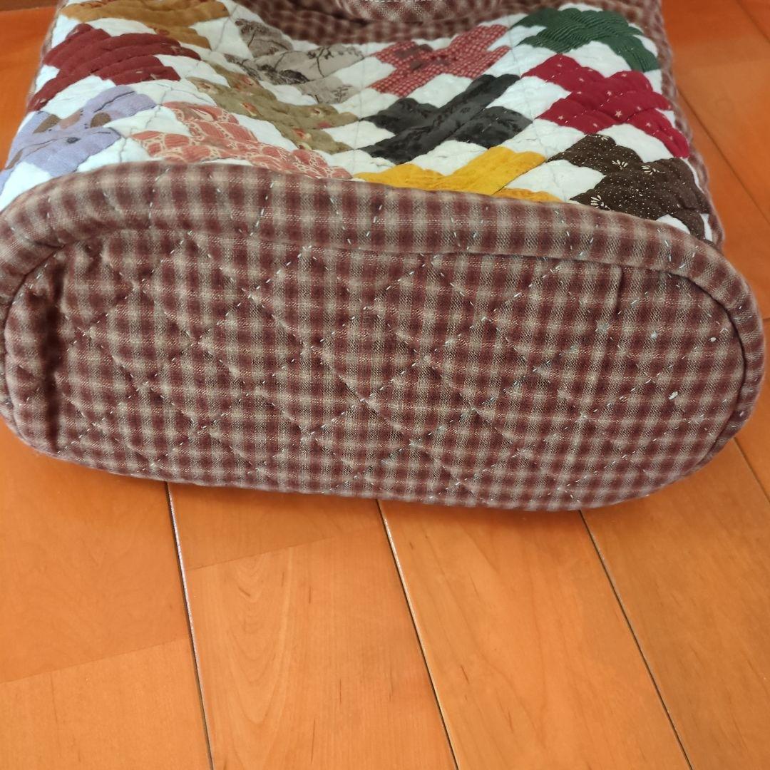パッチワークキルティングトートバッグ