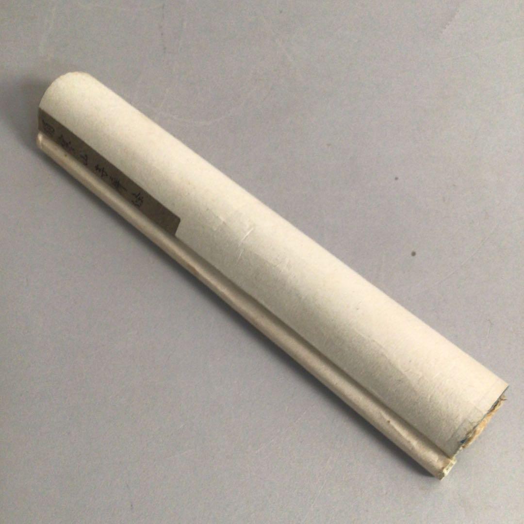 No4138 掛軸　烟絹　寒山寺屏条　張継詩　夜半鐘聲到客船　山水画　送料無料