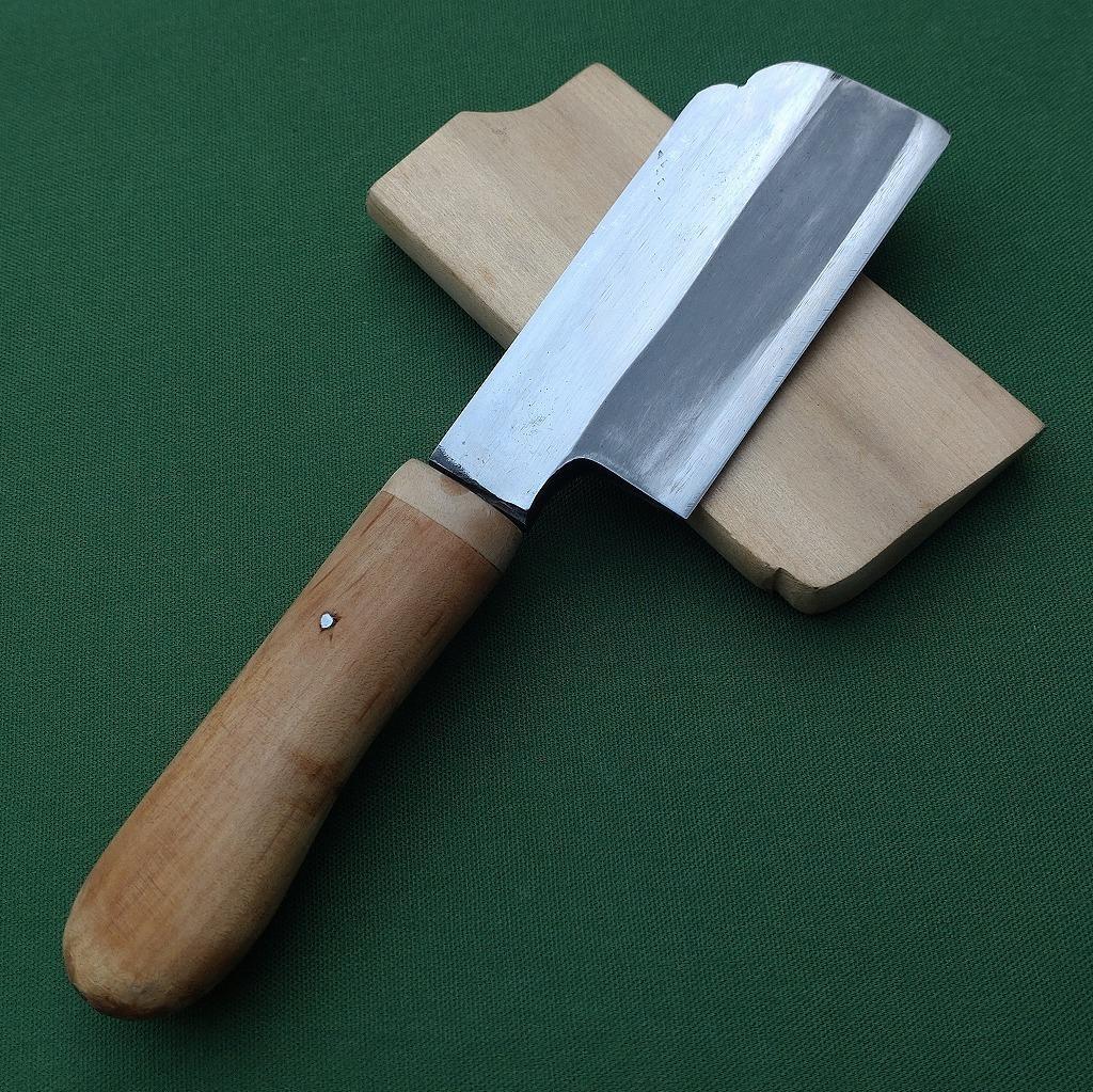 花切鉈 特製 本割込 刃長約80㎜ 木製鞘付 華道 生花 なた ナタ《0219》
