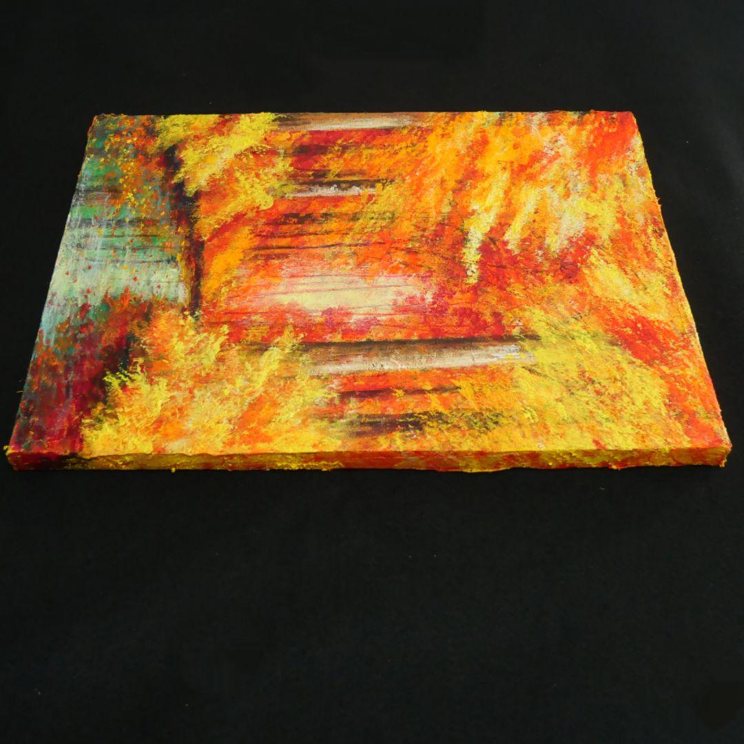 油絵 油彩 油彩画 絵 絵画【紅葉の川】