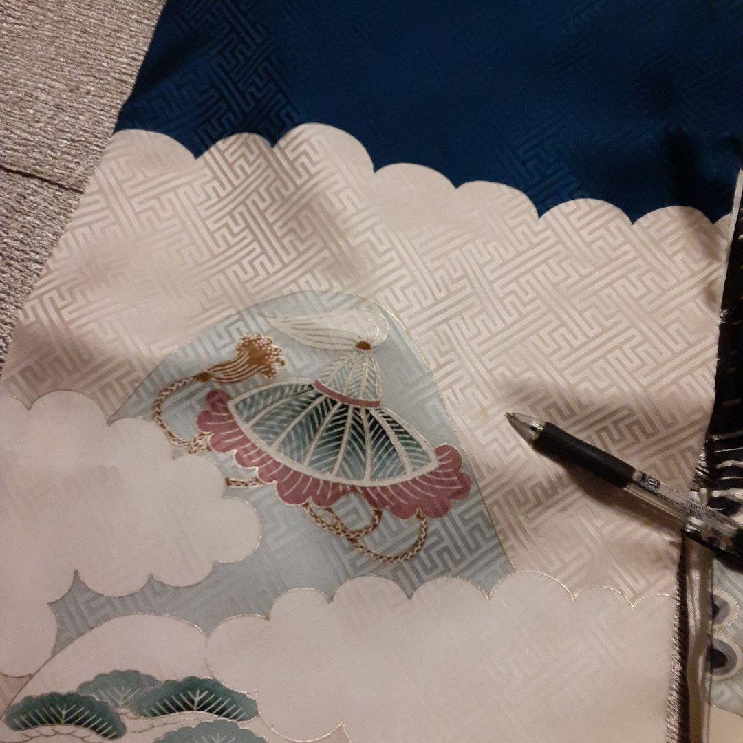 正絹　産着　着物長襦袢セット　鷹