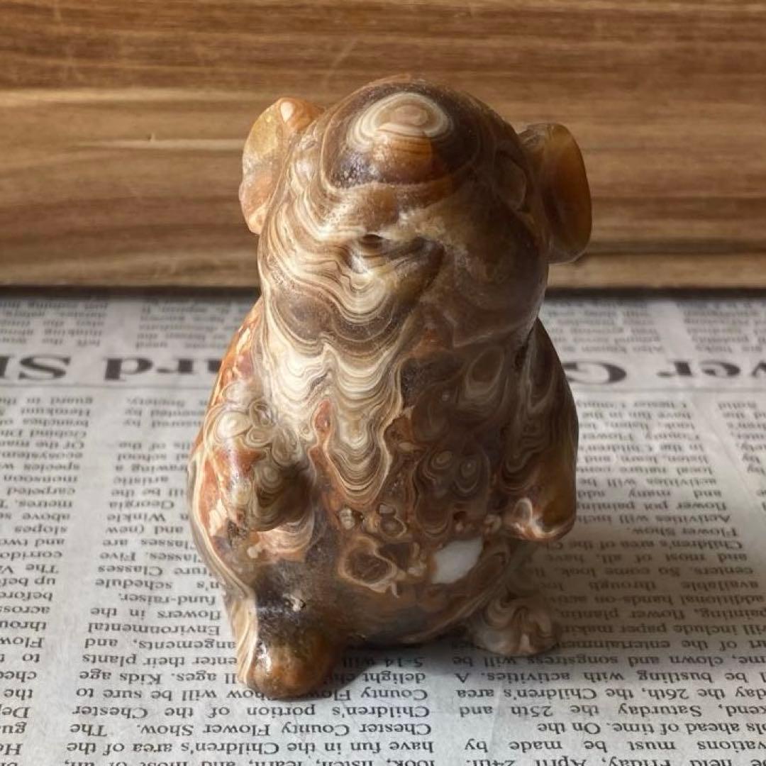 カルサイト ねずみちゃん 置物 天然石 パワーストーン カービング