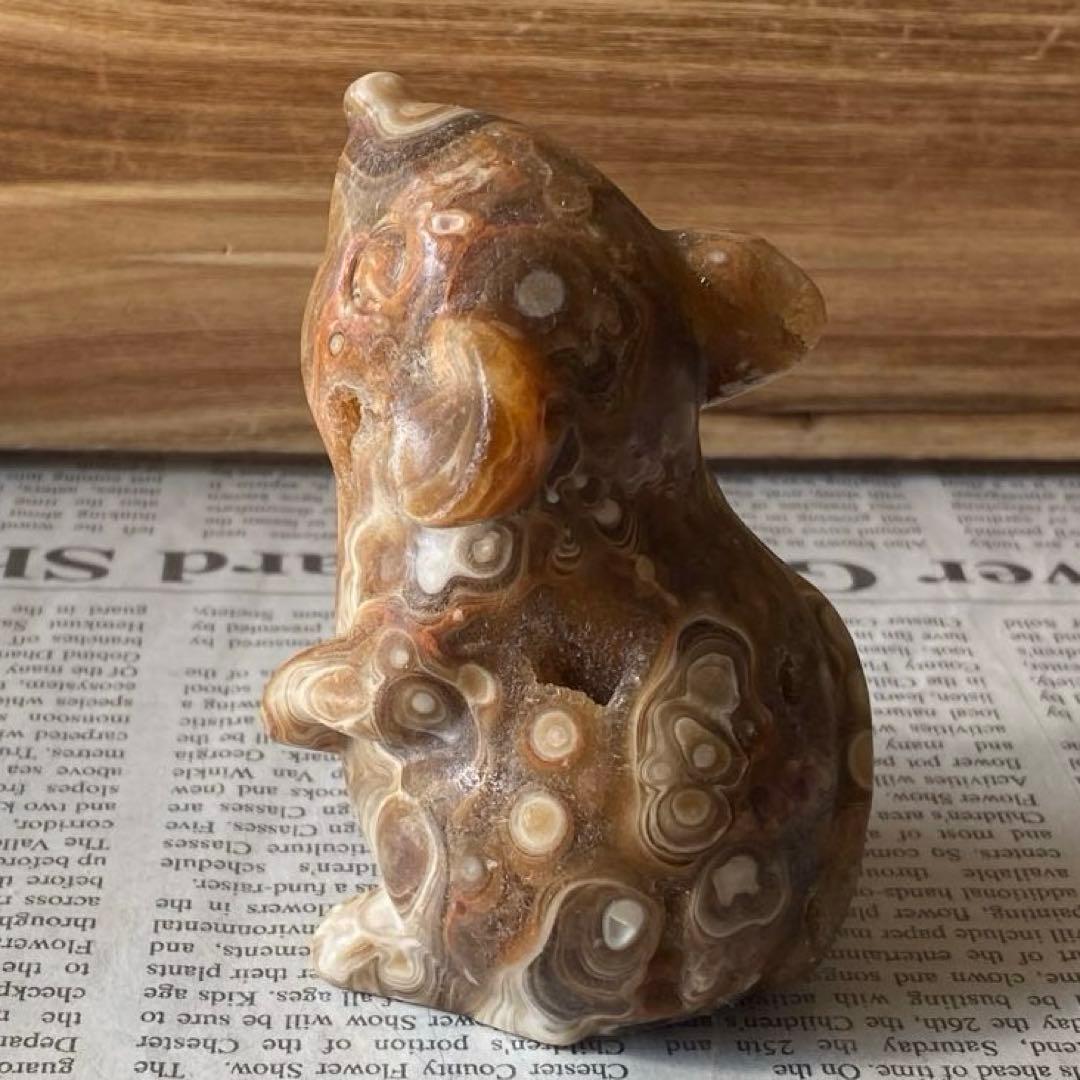 カルサイト ねずみちゃん 置物 天然石 パワーストーン カービング