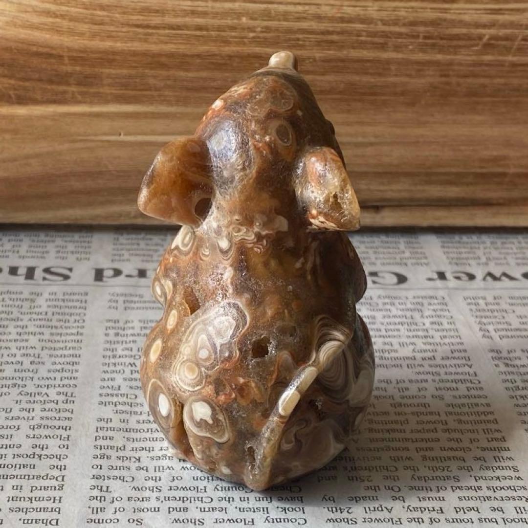カルサイト ねずみちゃん 置物 天然石 パワーストーン カービング