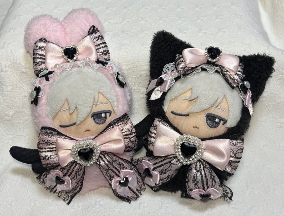 ちびぐるみ　ぬい服　11cm　２着セット　ピンク　ブラック　黒