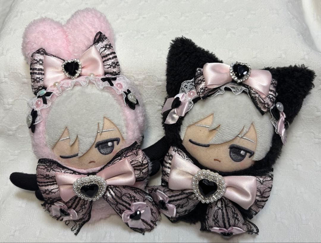 ちびぐるみ　ぬい服　11cm　２着セット　ピンク　ブラック　黒