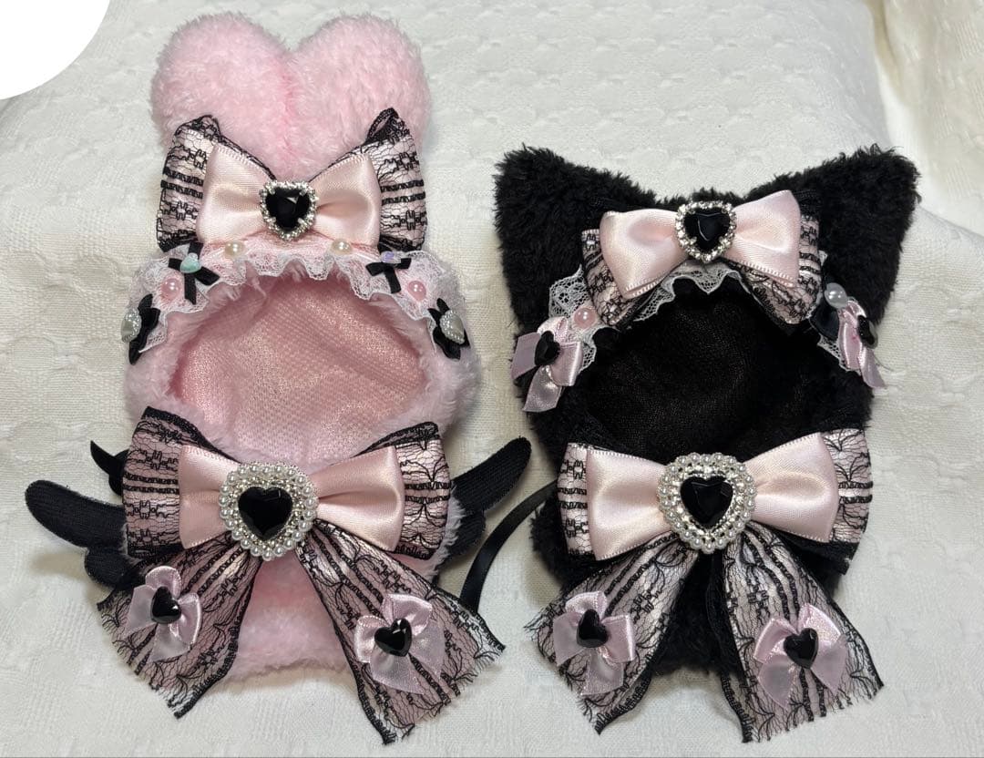 ちびぐるみ　ぬい服　11cm　２着セット　ピンク　ブラック　黒