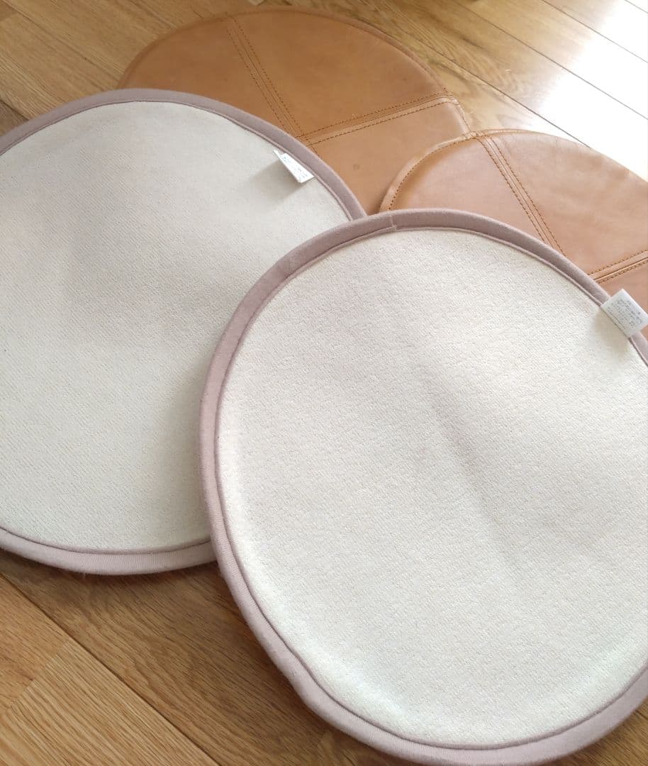 本革製＆ムートン製シートクッション 4枚セット売り