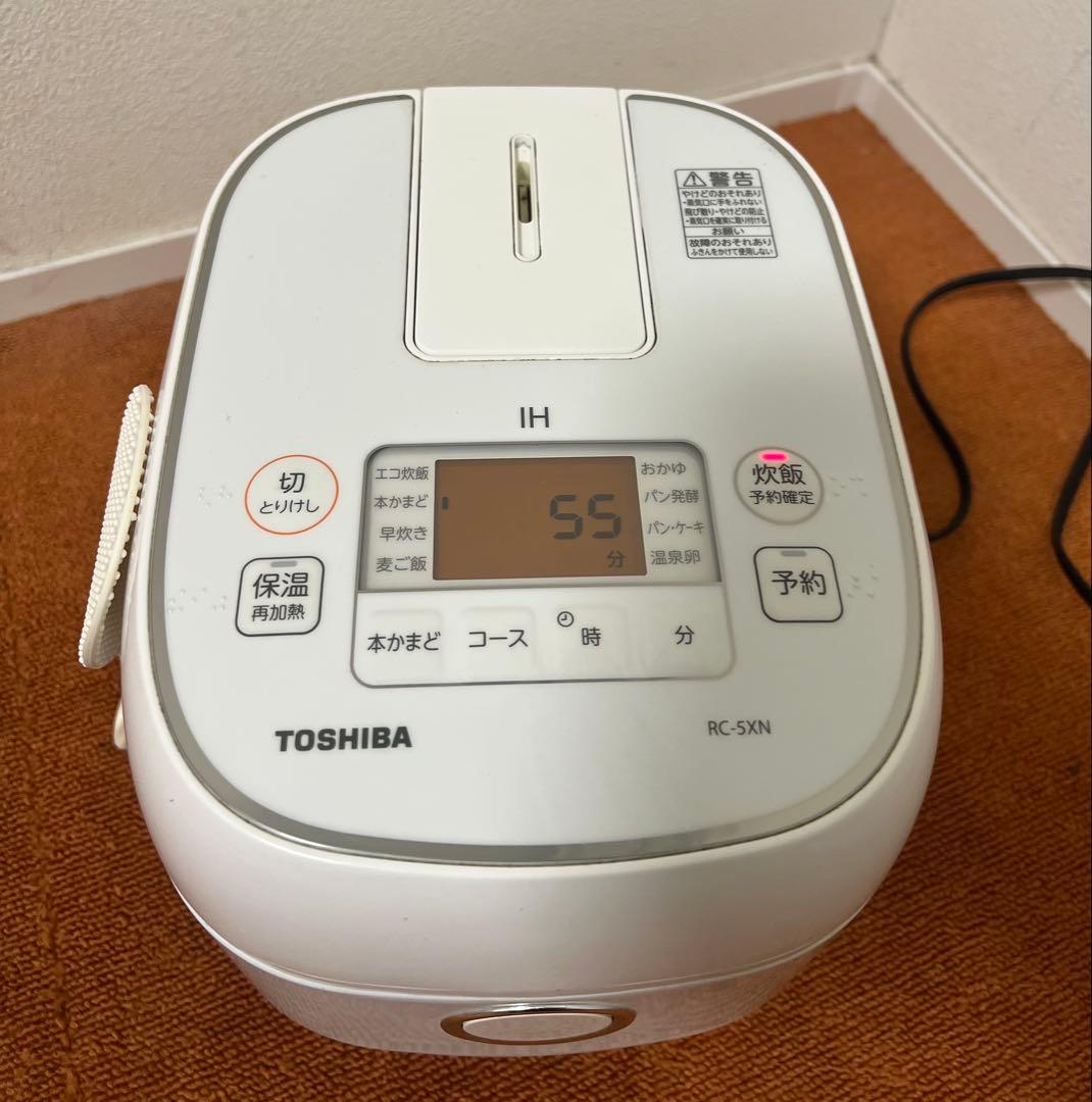 東芝 IH炊飯器 3合炊き 2019年製 備長炭ダイヤモンド釜