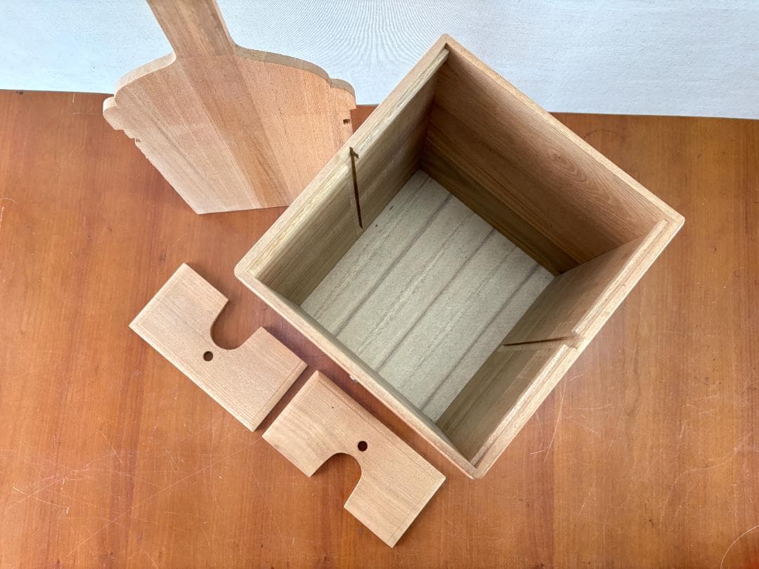 三味線　二丁桐立箱　バチ付き　スタンド　引出 収納　三味線立