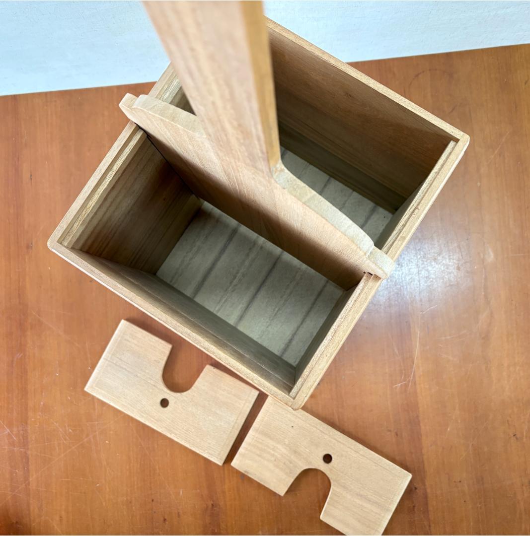 三味線　二丁桐立箱　バチ付き　スタンド　引出 収納　三味線立