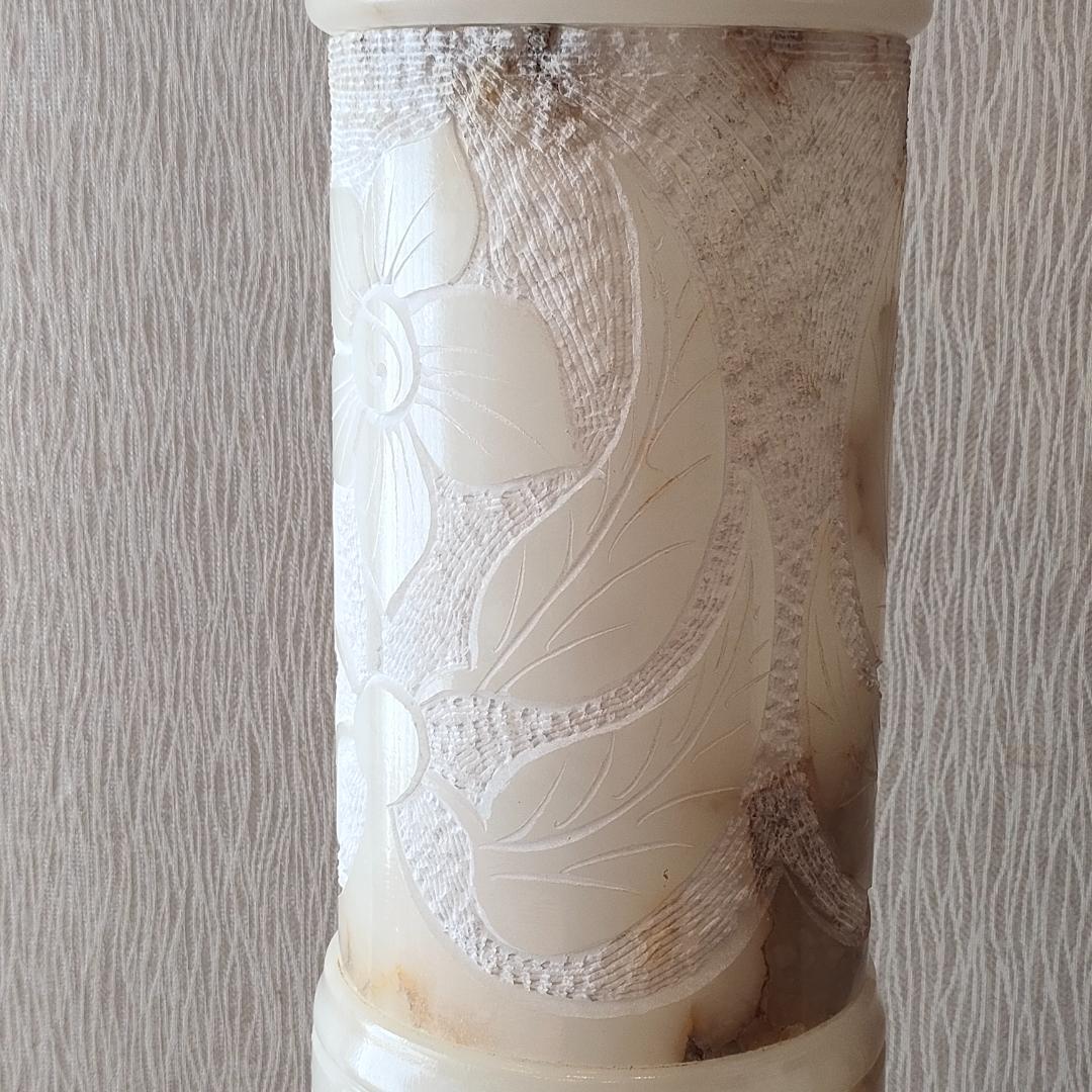 アンティーク　大理石　ランプベース　花台　間接照明