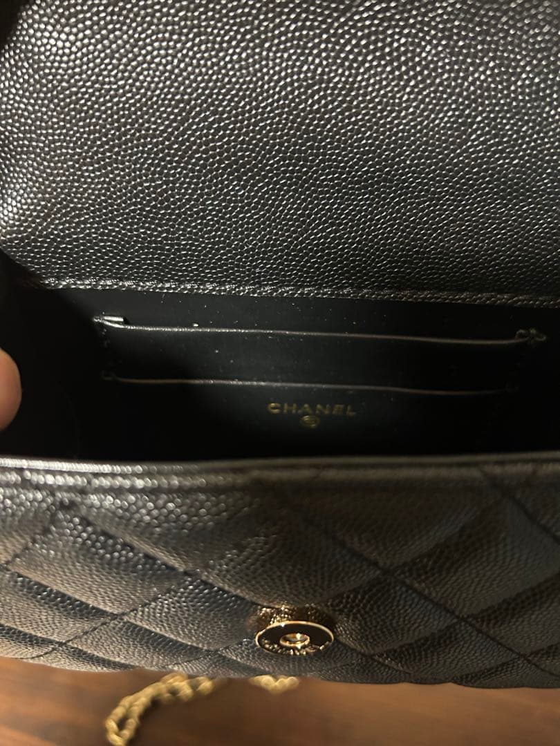 CHANEL ノベルティ ブラックレザー ショルダーバッグ