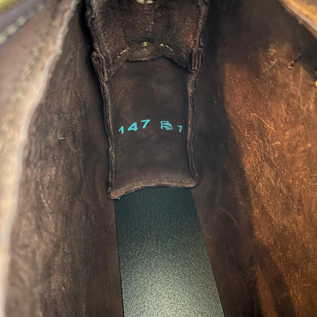 手作り一点物 プエブロレザー ショルダーバッグ チョコレート色 #357