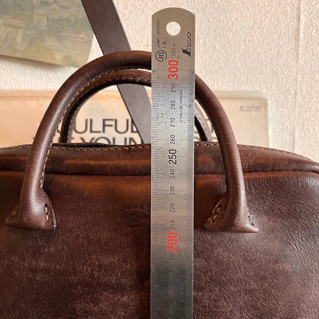 手作り一点物 プエブロレザー ショルダーバッグ チョコレート色 #357