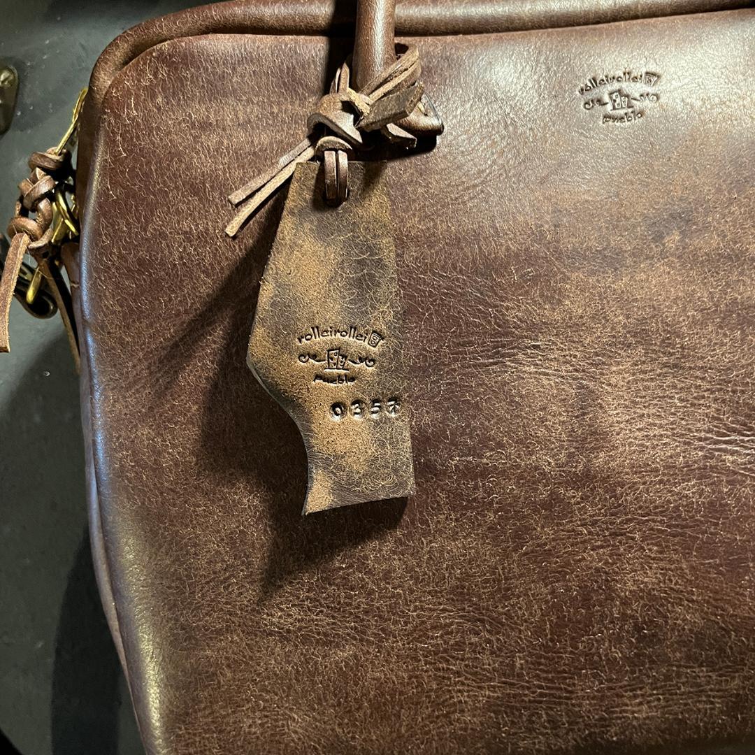 手作り一点物 プエブロレザー ショルダーバッグ チョコレート色 #357