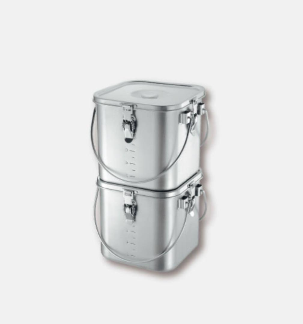 新品‼️クロムステンレス製 IH対応　スタッキング角型給食缶　Wハンドル仕様