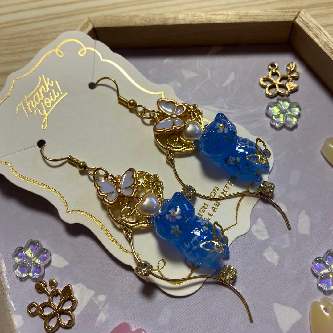 ☆蝶々とSpring猫ちゃんピアス☆②