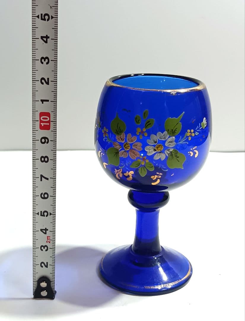 【希少】イラン製 コバルトブルー デキャンタ グラス 酒器 ガラス工芸 手造り