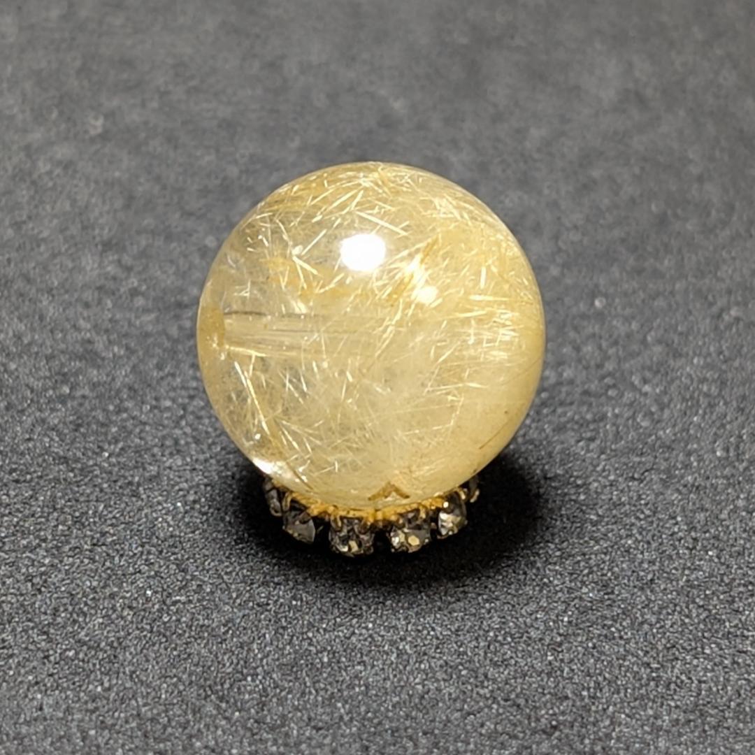 マロ ゴールドルチルクォーツ 粒売り 12ミリ 水晶 お守り効果 天然石