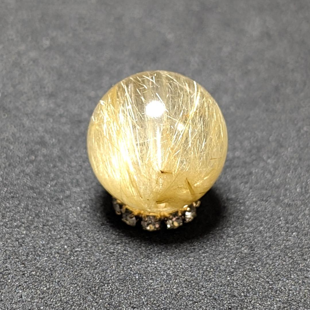 マロ ゴールドルチルクォーツ 粒売り 12ミリ 水晶 お守り効果 天然石