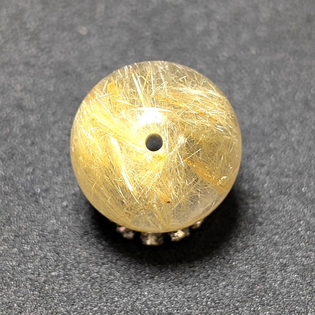 マロ ゴールドルチルクォーツ 粒売り 12ミリ 水晶 お守り効果 天然石