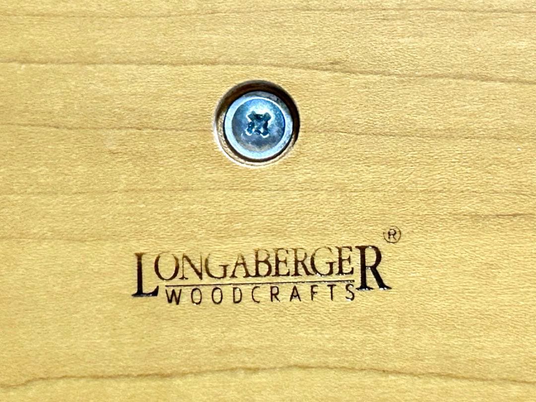 【廃盤】ロンガバーガー　ピクニックバスケット　木製ふた付　ブルー花柄 ドイツ購入