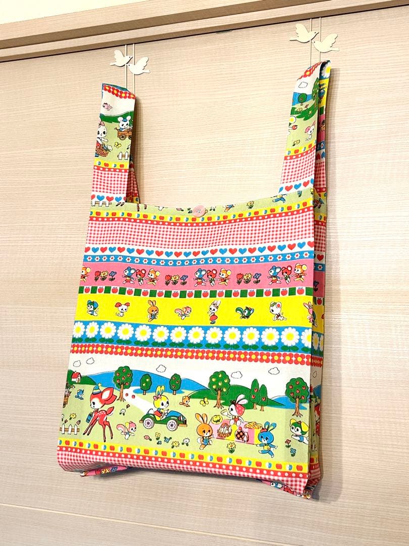 みーしゃ☆レジ袋型マイバッグ☆ハニーチューン☆ピクニックボーダー
