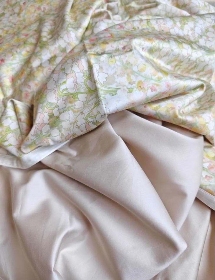 サイズオーダー可 すずらん エジプト超長綿 600TC ベッドシーツ ４点セット