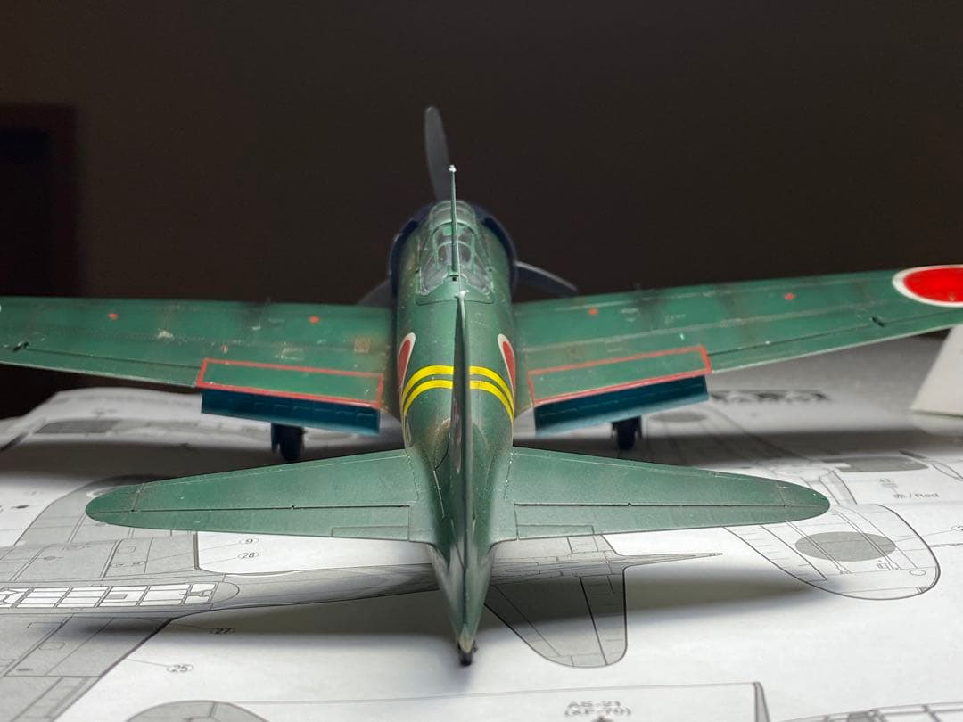 完成品　タミヤ 1/48 零戦 零式艦上戦闘機 22型甲　進藤三郎少佐機