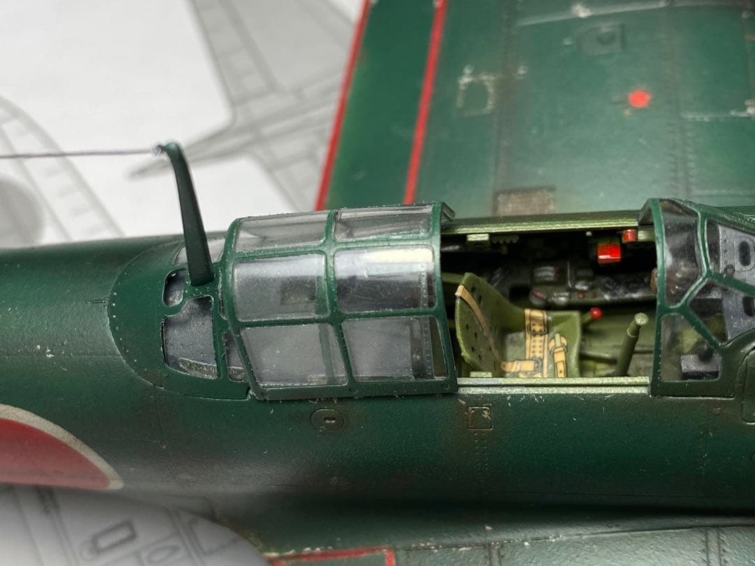 完成品　タミヤ 1/48 零戦 零式艦上戦闘機 22型甲　進藤三郎少佐機