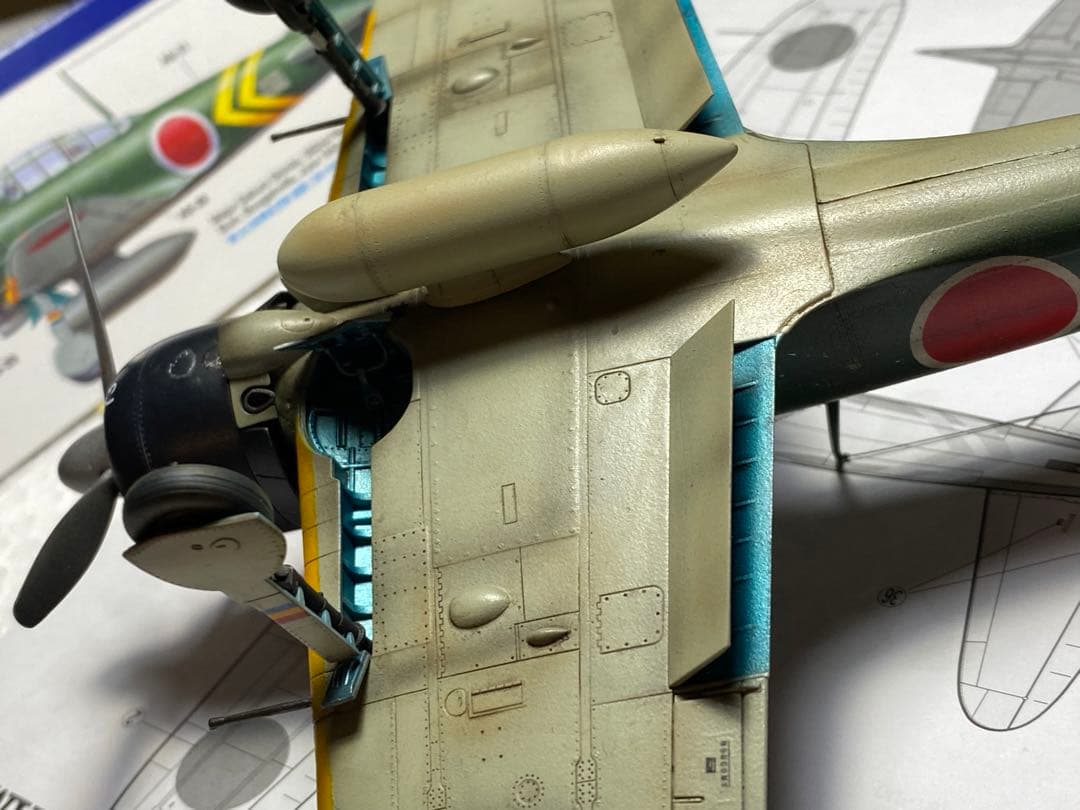 完成品　タミヤ 1/48 零戦 零式艦上戦闘機 22型甲　進藤三郎少佐機
